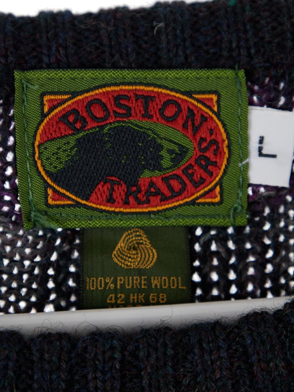 Vintage Boston Traders 100% Pure Wool Grandpa Sweater Men's Large - Picture 3 of 5